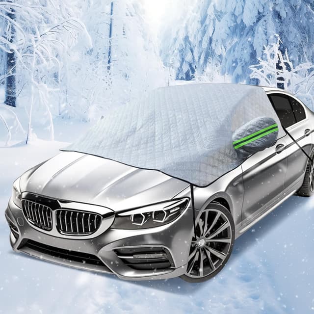 Frontscheibenabdeckung, Sonnenschutz Auto Frontscheibe, Auto Schneedecke, Auto Frontscheibe für Winter Schneeabdeckung Eisschutzfolie und Scheibenwischer UV-Schutz, Faltbare(230x145cm)