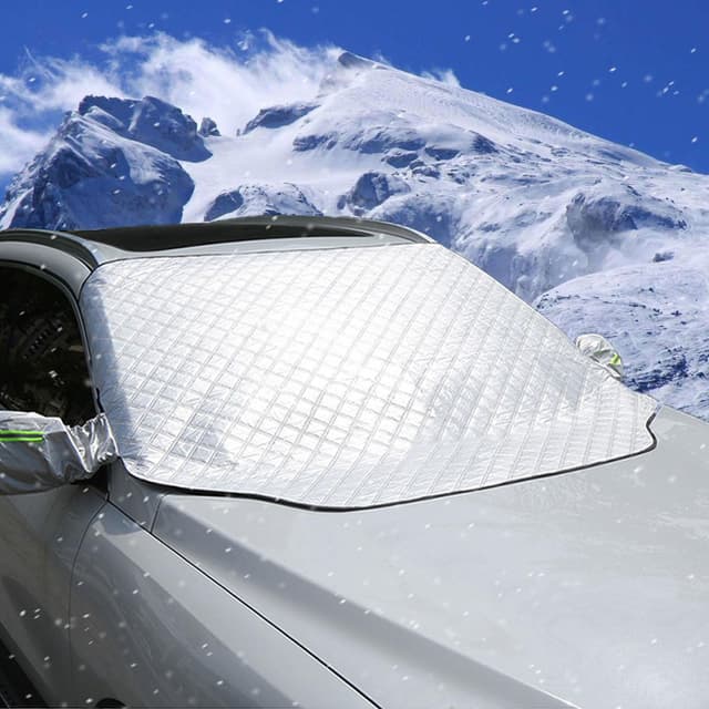 NOYVYDS Frontscheibenabdeckung Auto Winter 199x127 cm – Magnetische Windschutzscheibenabdeckung, Frostschutz Auto Frontscheibe, Autoabdeckung Winter mit Schneeschutz, Eisschutz & Hagelschutz