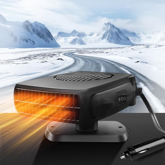 Moocuca Auto Heizung, 2-in-1 Heizung/Kühlung Autoheizung mit 360° Drehbasis, 12V 150W Tragbare Autoheizung, Heizung für Auto Schneller