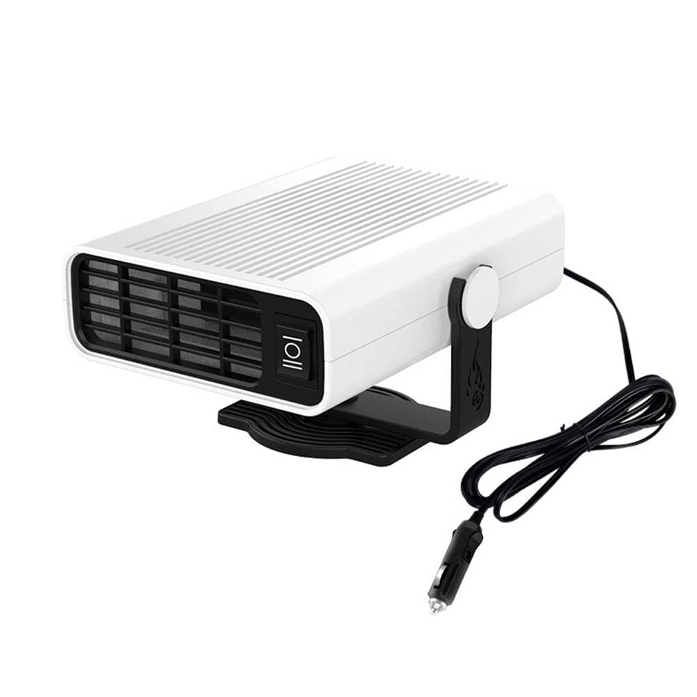 ihreesy Auto Heizlüfter,24V 120W Elektrische Kfz Tragbar Auto Heizung 360 Grad Drehbasis Windschutzscheibenentfroster Demister Entfeuchter Defogger Auto Heizung Wärmer,Weiß Weiß 24V