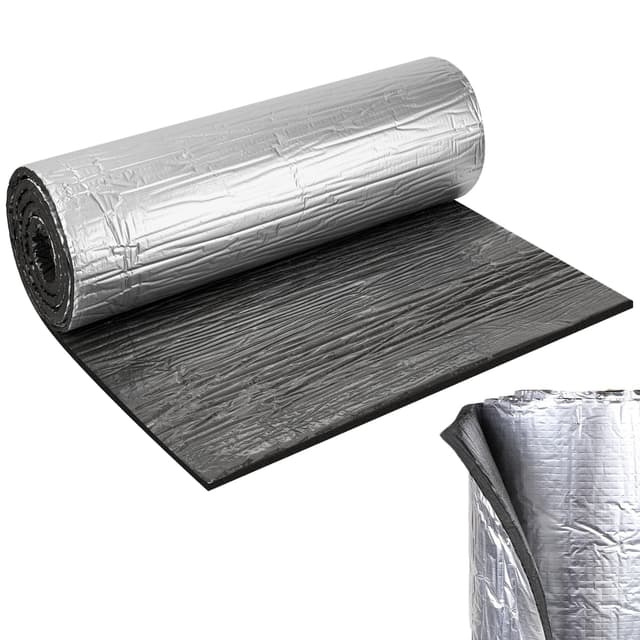 Baketron 10mm Dämmmatte Auto Selbstklebende Schallschutzmatte Isolierung Matte,Schallschutz Mattenrolle,Feuerfest, Feuchtigkeitsfest, Wasserdicht 200cm×50cm 10mm 1㎡