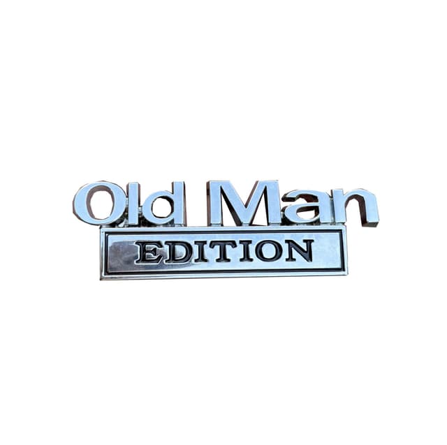 Old Man Edition Auto-Emblem, Autoaufkleber Für Männer, 3D-Metall-Aufkleber, Lustige Edition Stoßstangenaufkleber Für Auto, LKW, SUV, Seite Oder Heckklappe, Kofferraum Körper (Silver-Black)