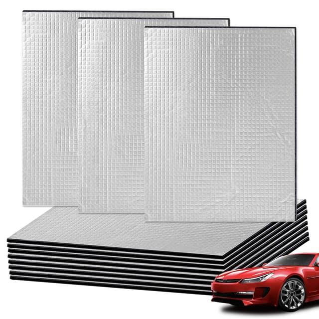 Trendecor 12pcs Dämmmatte Auto, 40x25cm Schallschutzmatte Isolierung Dämmmatte Selbstklebend 5mm Selbstklebende Mattenrolle für Schalldämmung Feuerfest Feuchtigkeitsfest Wasserdicht