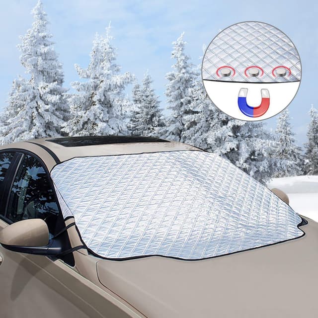 unibelin Frontscheibenabdeckung Auto, Scheibenabdeckung Winterabdeckung Eisschutz Magnet Fixierung Faltbare Windschutzscheibe Auto Abdeckung gegen Schnee, EIS, Frost, UV-Strahlung, Sonne, Staub