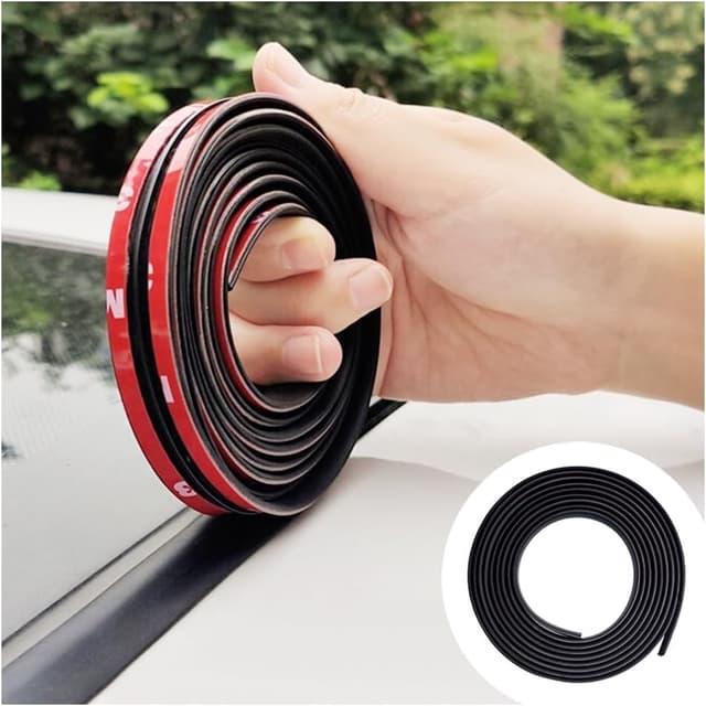 Esshogo Gummi Auto Türdichtung, T-förmig Dichtungsstreifen, Autotür-Kantenschutz, Selbstklebend Gummidichtung, Dichtung Windschutzscheibe Auto,1.9x300cm