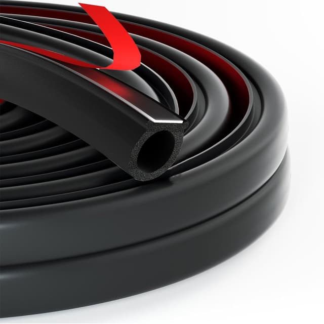 Türdichtung Selbstklebend - 15x15mm 8m D-förmige Gummidichtung, Haustür Türrahmen Dichtung, Schallschutz & Wasserdich, Gummiprofil Türdichtung für Autotür, Tür, Fenster 8m 15x15mm