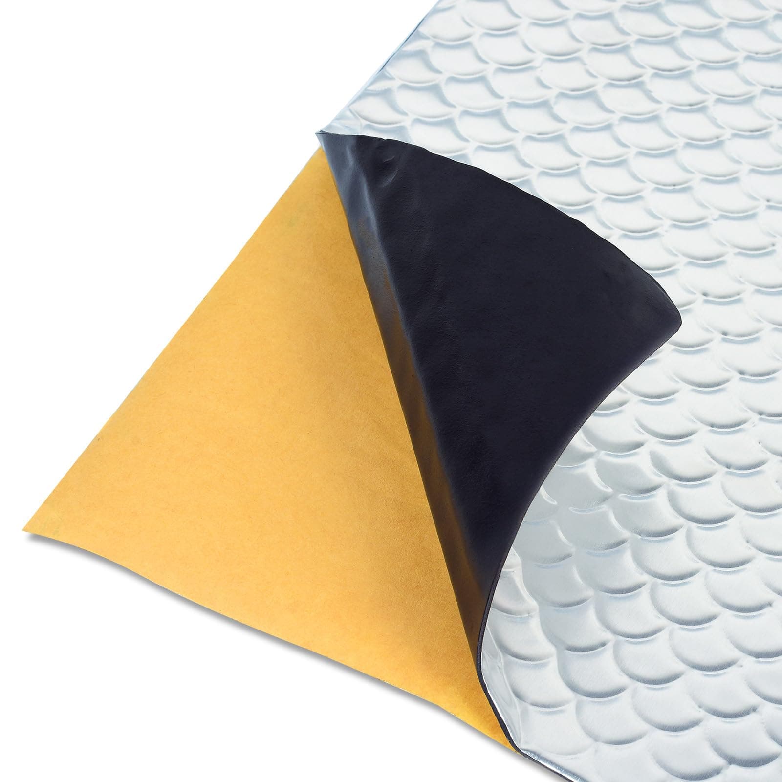 AggSound 2mm 6Stücks 40×25cm Alubutyl Anti Dröhn Dämmmatte, selbstklebend Isolierung für Autos, KFZ Lärmschutz, Schalldämmung und Schallschutz(0,56㎡) 6 2mm