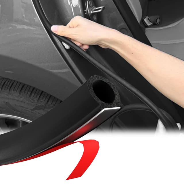 Auto Türdichtung Selbstklebend Gummidichtung, 8M D-Form Gummi Kantenschutz Fensterdichtung, Schallschutz Wasserdicht Universal Gummidichtung Autotür für PKW, Transporter, Oldtimer 8M 15*15mm