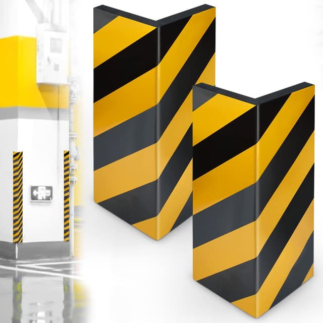 BUZIFU 2 Stück Türkantenschoner Türkantenschutz Garage selbstklebend Kantenschutz Autotür Türkantenschoner Schutzleiste Garagenwand Türschoner (40cmx25cmx2cm) mit schwarz/gelb Streifen für Autotür Gelb Schwarz Gefaltete Breite 12,5 cm