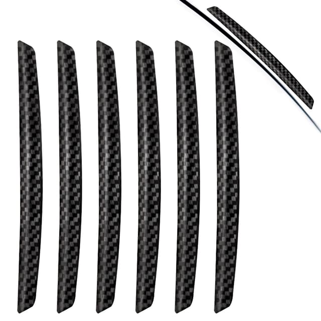 Gentpovth 6 Stück Hochwertiger Autotür Kantenschutz, Auto Universal Carbon Türschützer, Antikollisions-Türschützer, Anti-reiben dekorative Streifen, für die meisten Autos Türgriff, Türen, Rückspiegel