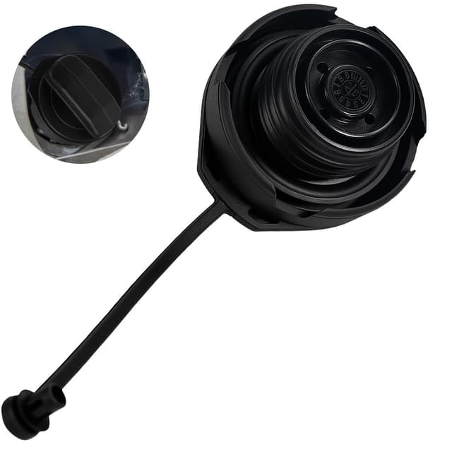FuxFuis Tankdeckel mit Halteband, Tankverschluss Kraftstofftankdeckel Schwarz Auto Tankdeckel Durchmesser 4 cm Treibstoff Deckel Notfall-Tankdeckel Kompatibel mit verschiedenen Auto-Kraftstofftanks