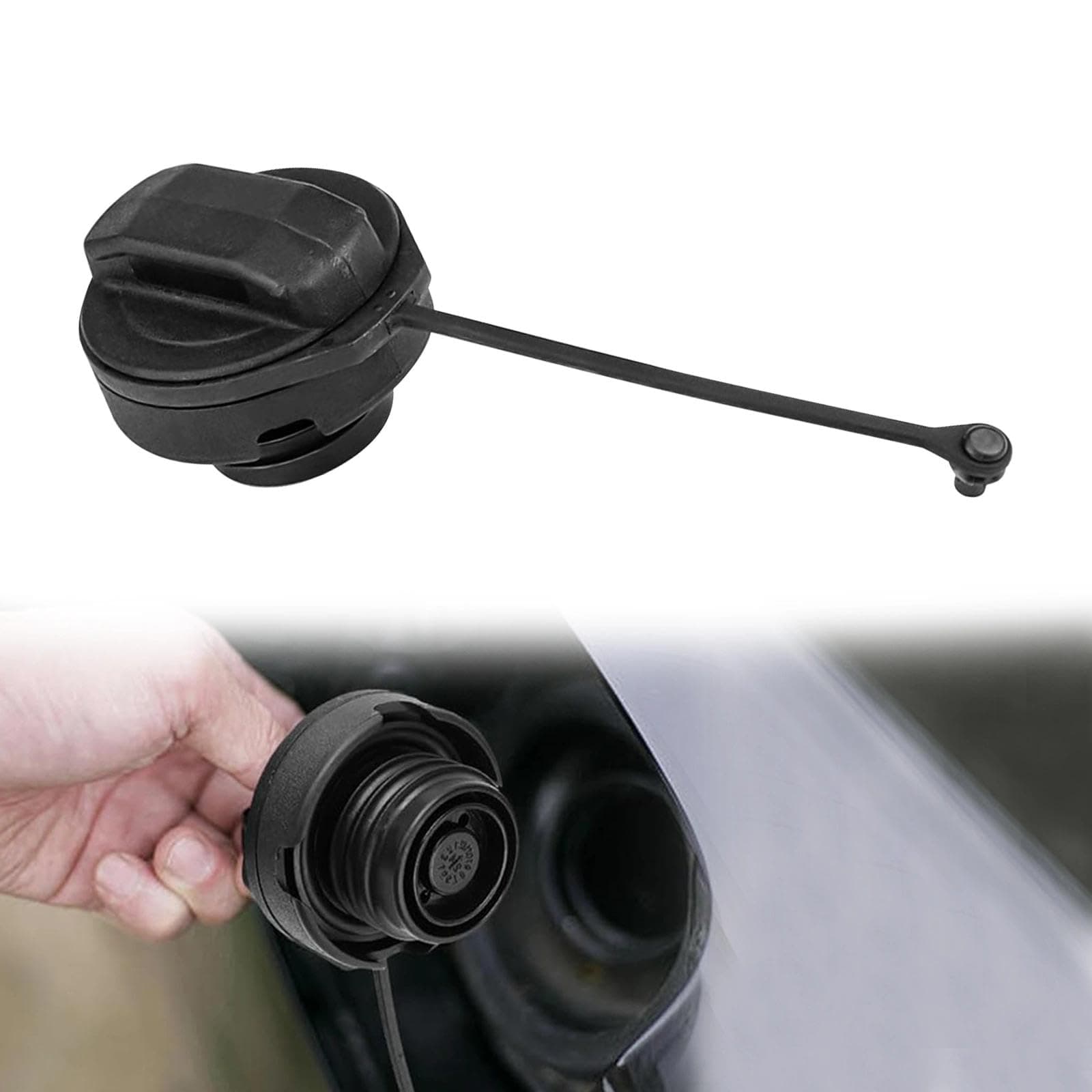 Tankdeckel mit Halteband, Ersatz für VW Polo 6R, für VW Golf 4/5/6, für VW Passat, für Audi A4, A6, A8, Universal Treibstoffdeckel für Seat, für Skoda – Kraftstofftankdeckel 1J0201550A 1H0201553B