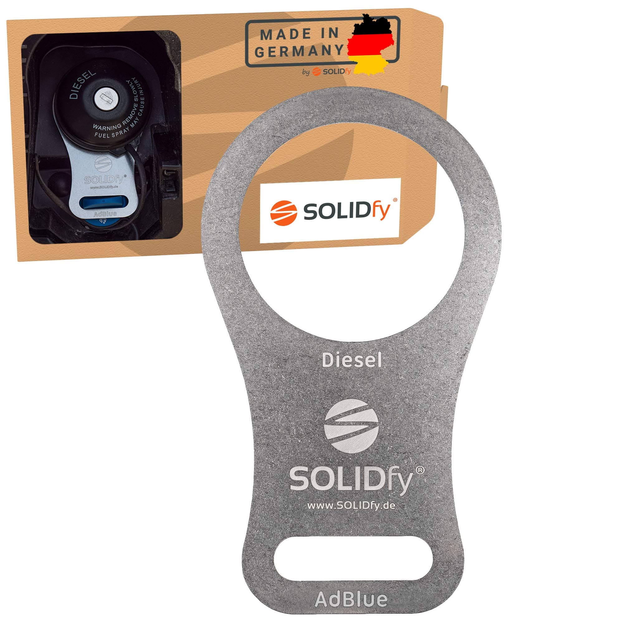 SOLIDfy® - AdBlue Verschluss Sicherung aus Edelstahl für Ducato, Jumper, Boxer Für Ducato, Jumper, Boxer Edelstahl