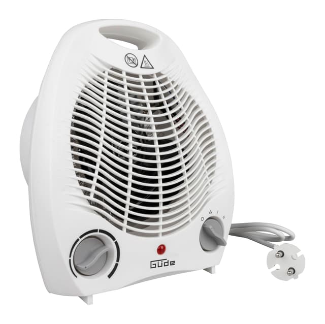 Güde 85175 Heizlüfter GH 2000 (2000 W Heizleistung, 2 Stufen (1000/2000 W), Ventilatorfunktion, Gebläseleistung 75 m³/h, stufenloser Thermostat, Überhitzungs- & Kippschutz, Tragegriff, schnelle Wärme) Weiß