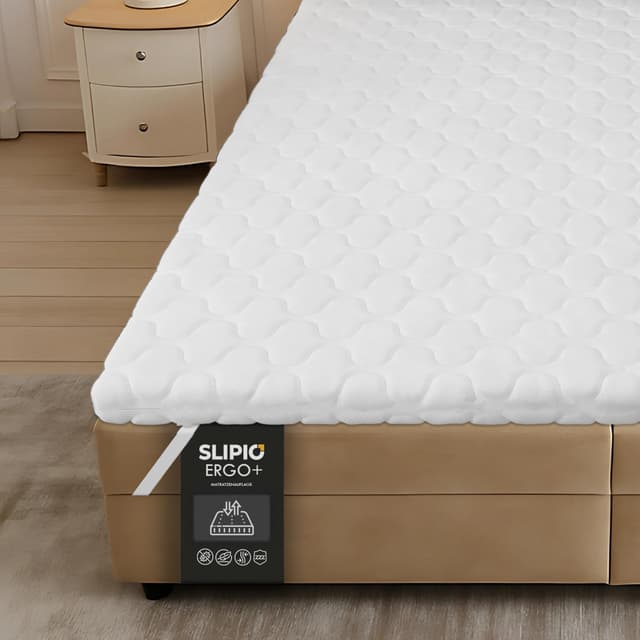 SLIPIO Matratzen Topper 160x200 cm Matratzentopper | 5cm hoch | Ergo+ optimale Körperanpassung Matratzenauflage| Bezug atmungsaktiv & Maschinenwaschbar | Hypoallergen | Gesteppter | Hochwertige 160 x 200 cm