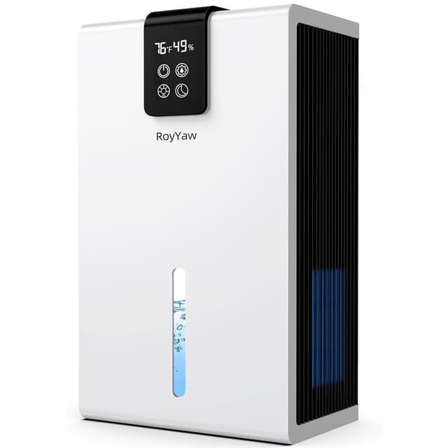 Luftentfeuchter, 2300ML Luftentfeuchter Elektrisch Mit LED-Anzeige, Automatischer Neustart, 7 Farbige Kontrollleuchten, Tragbarer Raumentfeuchter, 110m³ (45m²) für Wohnung, Bad, Keller