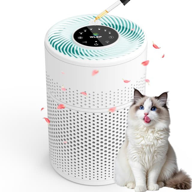 Luftreiniger für Schlafzimmer (KJ1-6) Luftreiniger für Schlafzimmer mit HEPA H13 Aktivkohle Filter, Aromatherapie-Funktion & 360° Luftzirkulation, Nachtlicht & leiser Modus