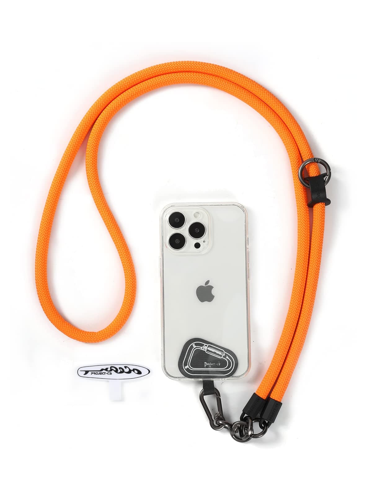 project-cb Handy Umhängeband 1,Handyband Pads 2,Universelles Verstellbares Handy Trageband,Umhängen,PUmhängen für den Hals,Handy Lanyard,Handy Anhänger(Orange)