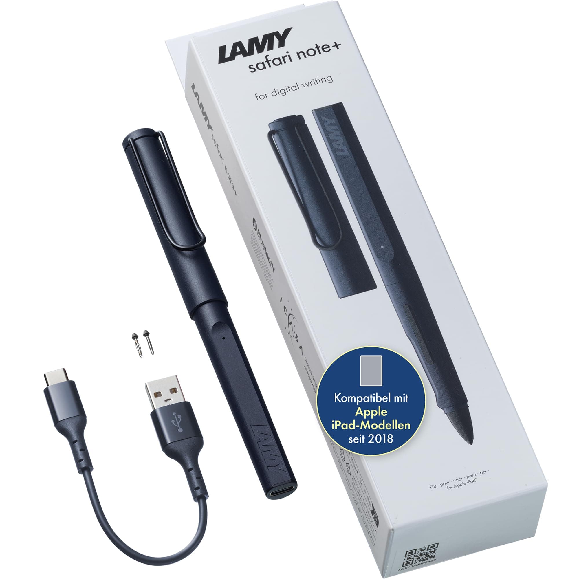 LAMY Safari Note+ Steel Black iPad Stift – Stylus Pen mit Palm Rejection, Neigungssensitivität & ergonomischen Griff – kompatibel mit verschiedenen iPad Modellen – bis zu 10 Stunden Akkulaufzeit
