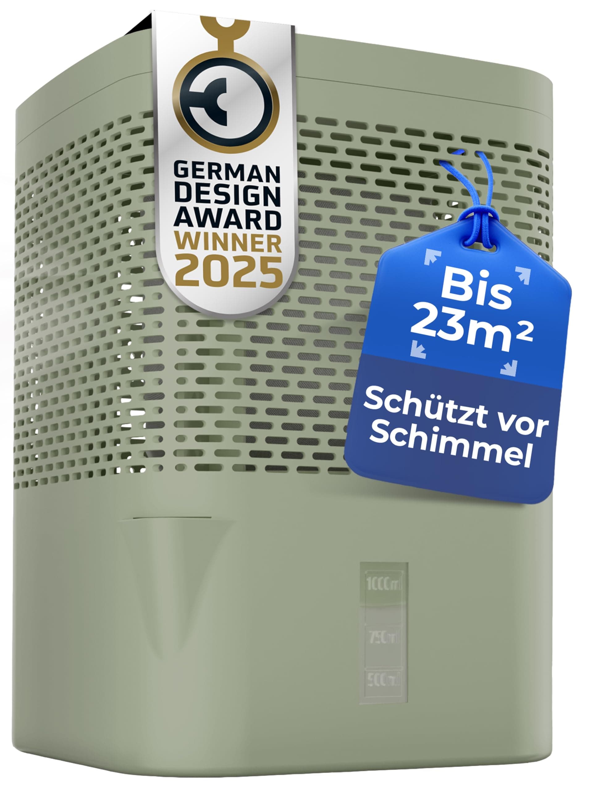 BonAura® Luftentfeuchter ohne Strom - Raumentfeuchter für Keller, Bad uvm. - 680g Luftenfeuchter Nachfüllpack inklusive - Entfeuchter und Luftentfeuchter Granulat im Set - Schutz vor Schimmel Pistacchio Grün