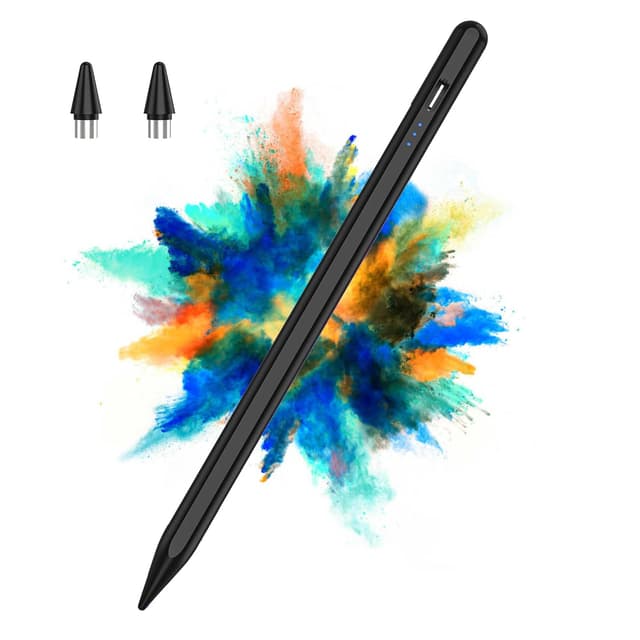 Stylus Pen für Touchscreens Android,Stylus Pencil für Tablet,Tablet Stylus Kompatibel Samsung/Huawei/Tablet/Phone/Lenovo/XiaoMi,Kapazitiver Stift mit 2 Ersatzspitzen,Schwarz
