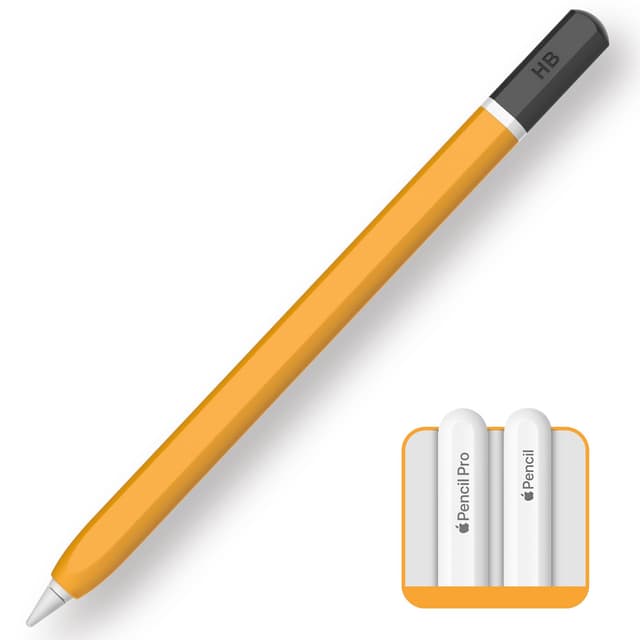TRONWIN Apple Pencil Pro hülle,Case für Apple Pencil Pro and 2. Generation Hülle Silikon Schutzhülle Perfekter Grip Skin Kompatibel mit Apple Pencil 2. Generation (Gelb)
