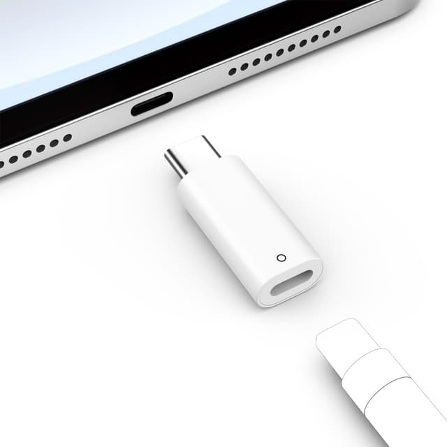 MoKo USB-C-auf-Pencil-Ladeadapter, kompatibel mit Apple Pencil 1. Generation, Apple-Pencil-Adapter für iPad 10. Generation, USB-C-auf-Apple-Pencil-Adapter zum Laden, Bluetooth-Kopplung 1Pack C Male to L