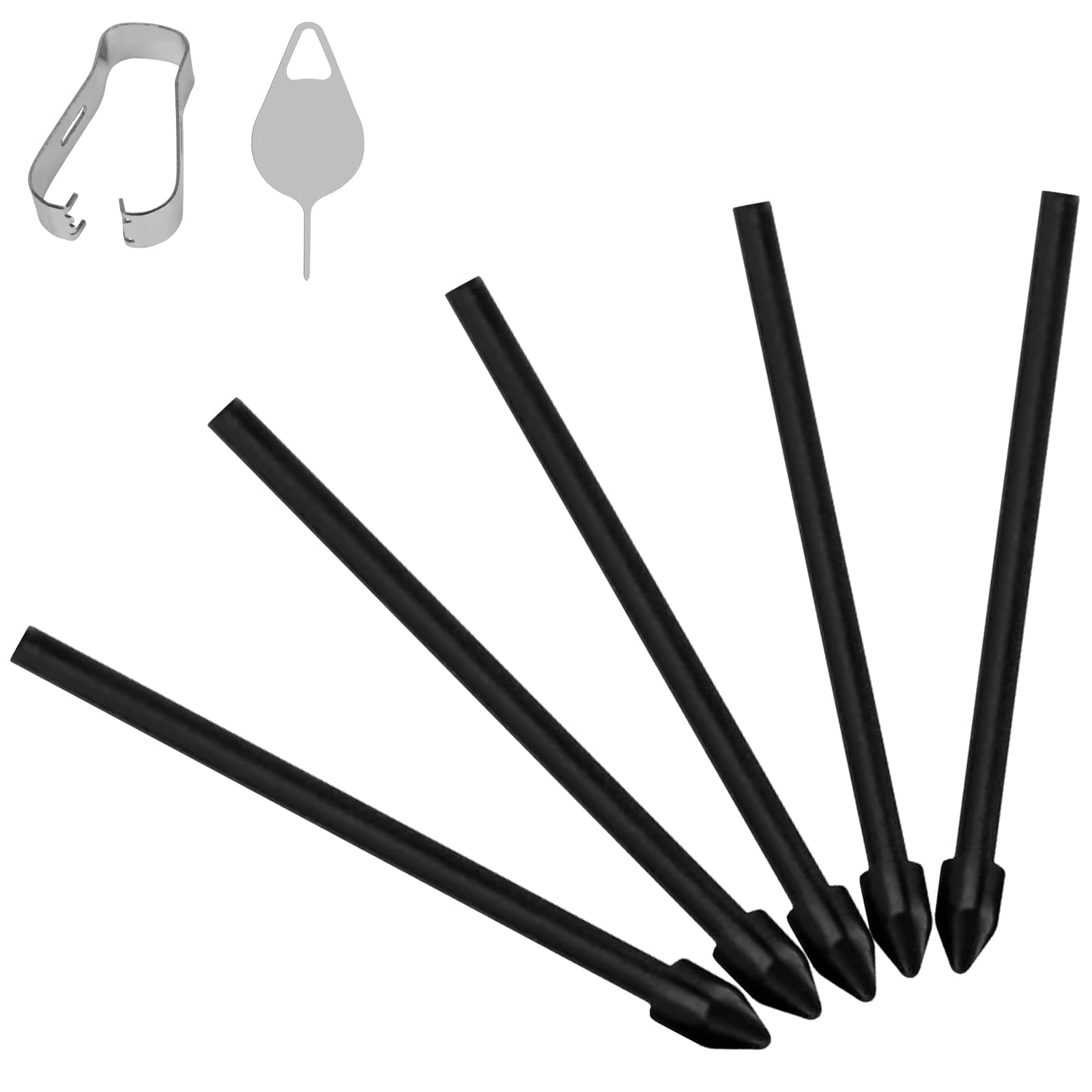 Flintronic S-Pen Ersatzspitzen, Ersatz Touch Stylus Tips, Ersatzspitze mit Pinzettenwerkzeug für Galaxy Tab S9/S8/S6/S7/S7+/S6 Lite/Note10/Note 5G/Note10+/Note10+ 5G/Note20, 5Stück, Schwarz #1 5Stück Schwarz
