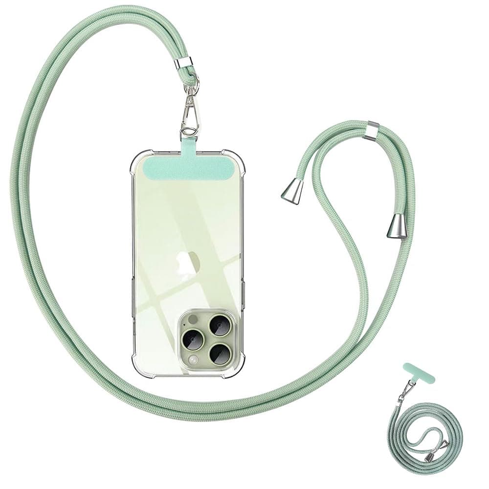 Anfire Handykette Universal für alle Smartphones,handyband zum umhängen mit Pad,Handyband Kordel Kette für Outdoor, Reise, Unterweg Handy-Halterung,Einstellbar und Abnehmbar. Grün