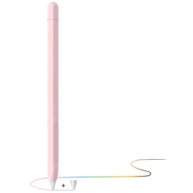 Apple Pencil Hülle Apple Pencil Case, Silikon Schön Weicher Stift Grip Griff mit Ladekappe Kappe und Pen Nib Spitze Schutzhülle (2. Generation, Rosa) 2. Generation Rosa