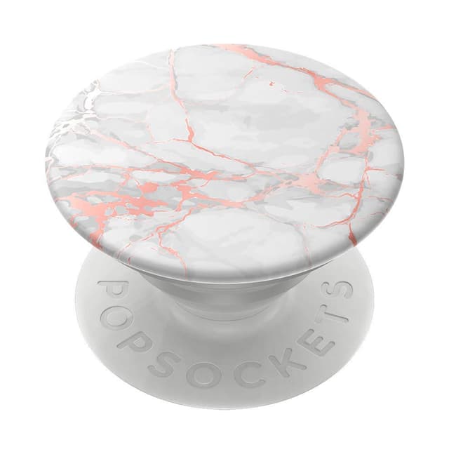PopSockets 801649 PopGrip - Ausziehbarer Sockel und Griff für Smartphones und Tablets mit einem Austauschbarem Top - Rose Gold Lutz Marble Roségoldfarben