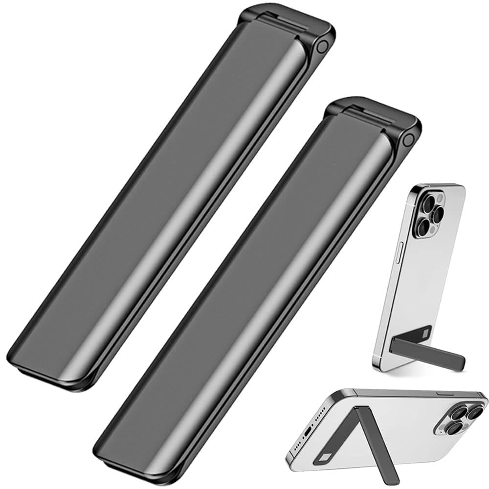 Kinizuxi Handy-Ständer 2Packs,Vertikaler und Horizontaler Aluminium-Handyständer für Schreibtisch,Verstellbarer Handyhalter für Schreibtisch kompatibel mit iPhone,ipad Zubehör Tablet Ständer Schwarz