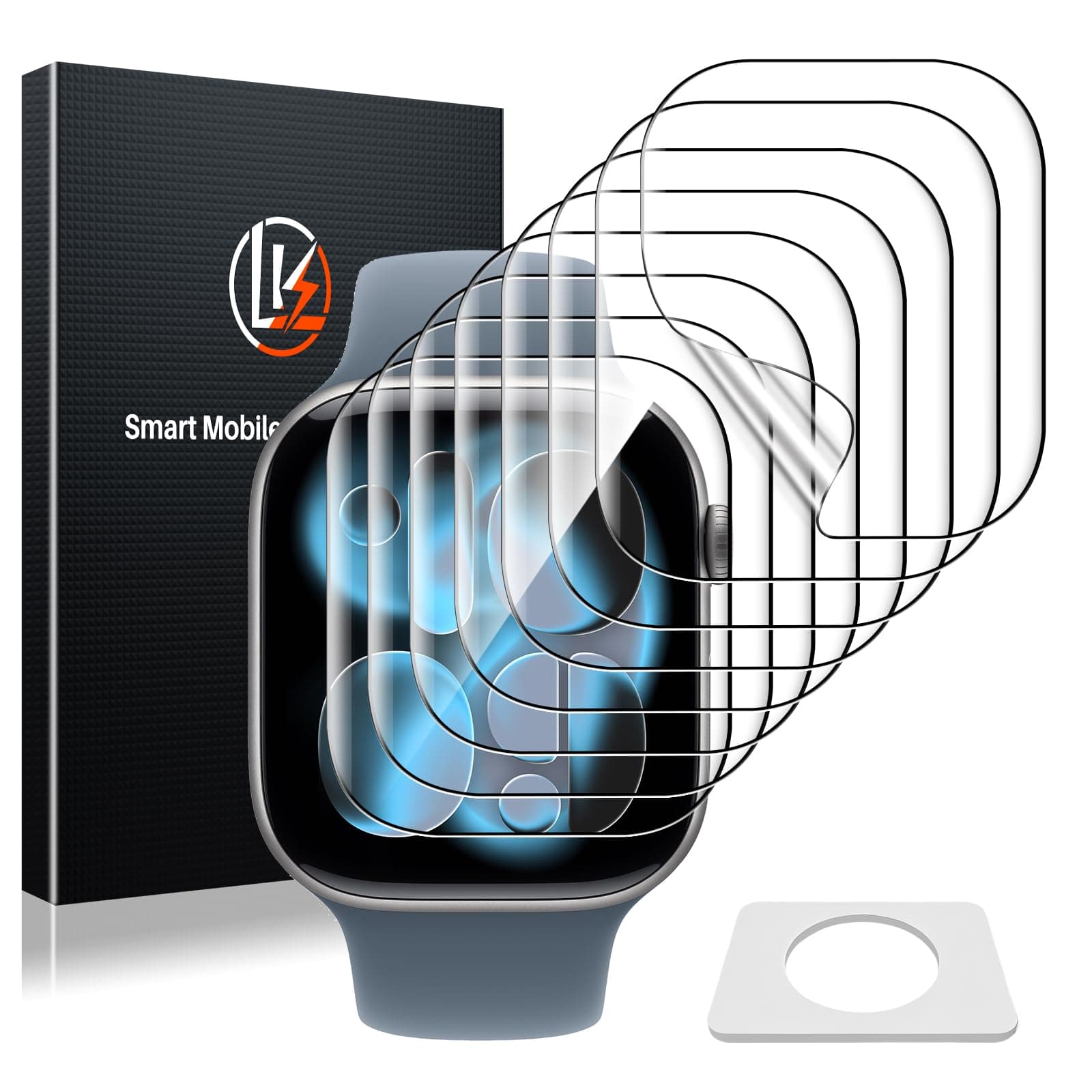 LK 8 Stück Schutzfolie für Apple Watch Series 11/10 46mm, HD Klar Flexible TPU, Anti-Staub, Blasenfrei, Selbstheilungsfähigkeit, Volle Abdeckung Displayfolie für iWatch 46mm Apple Watch Series 11/10 46mm Klar