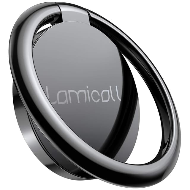 Lamicall Handy Ring Halter, Phone Ring Halterung - Universal 360° Drehbarer Smartphone Fingerhalter für iPhone 17, 16, 15,14, 13, 12, 11 Pro, Xs Max Xs XR X, iPhone 7/8 Plus, Samsung S25 S24 - Schwarz 01-Schwarz