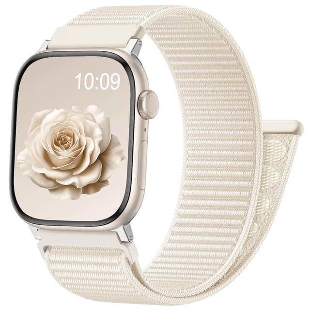 IMIVIO Nylon Armband Kompatibel mit Apple Watch Armband 40mm 41mm 38mm 42mm (Series 10 11) - Klettverschluss Sport Loop Band für iWatch SE Series 11 10 9 8 7 6 5 4 3 2 1 für Damen Herren, Polarstern 38/40/41/42mm(Series 10 11) Polarstern