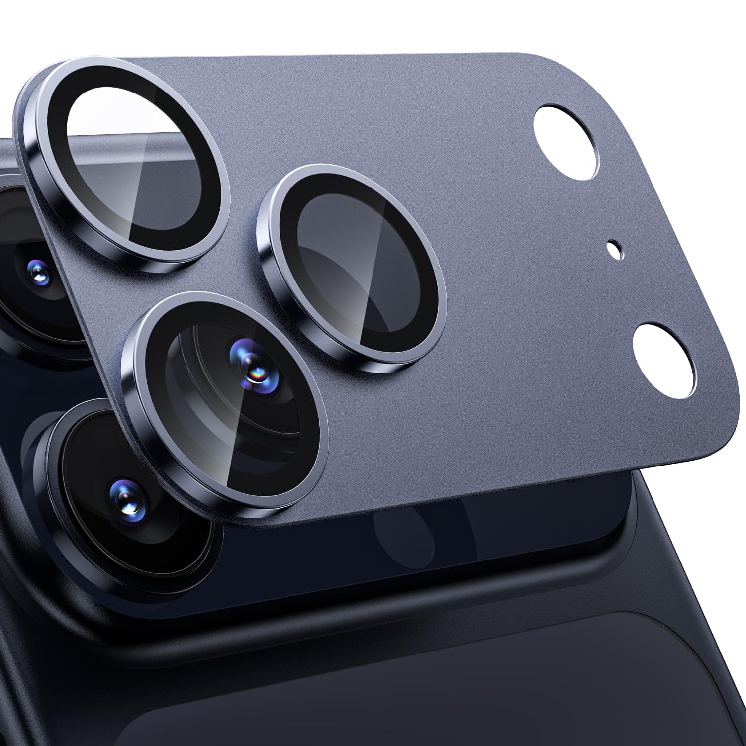 WSKEN Matte Kameraschutz für iPhone 17 Pro - Metallplatte 9H Härte Kratzfest Blasenfrei,HD-Klar Kamera Panzer Schutz Glas Displayschutz Folie,Handyhülle Freundlich,Anti-Fingerabdruck,Deep Blue Deep Blue iPhone 17 Pro