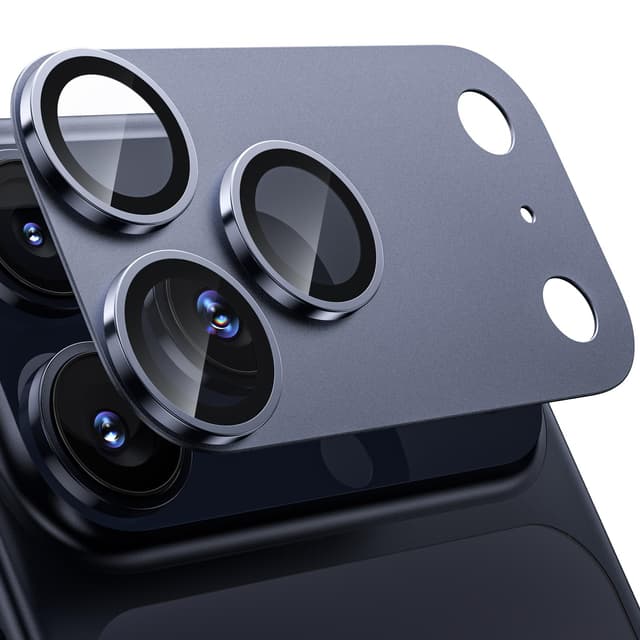 WSKEN Matte Kameraschutz für iPhone 17 Pro - Metallplatte 9H Härte Kratzfest Blasenfrei,HD-Klar Kamera Panzer Schutz Glas Displayschutz Folie,Handyhülle Freundlich,Anti-Fingerabdruck,Deep Blue Deep Blue iPhone 17 Pro