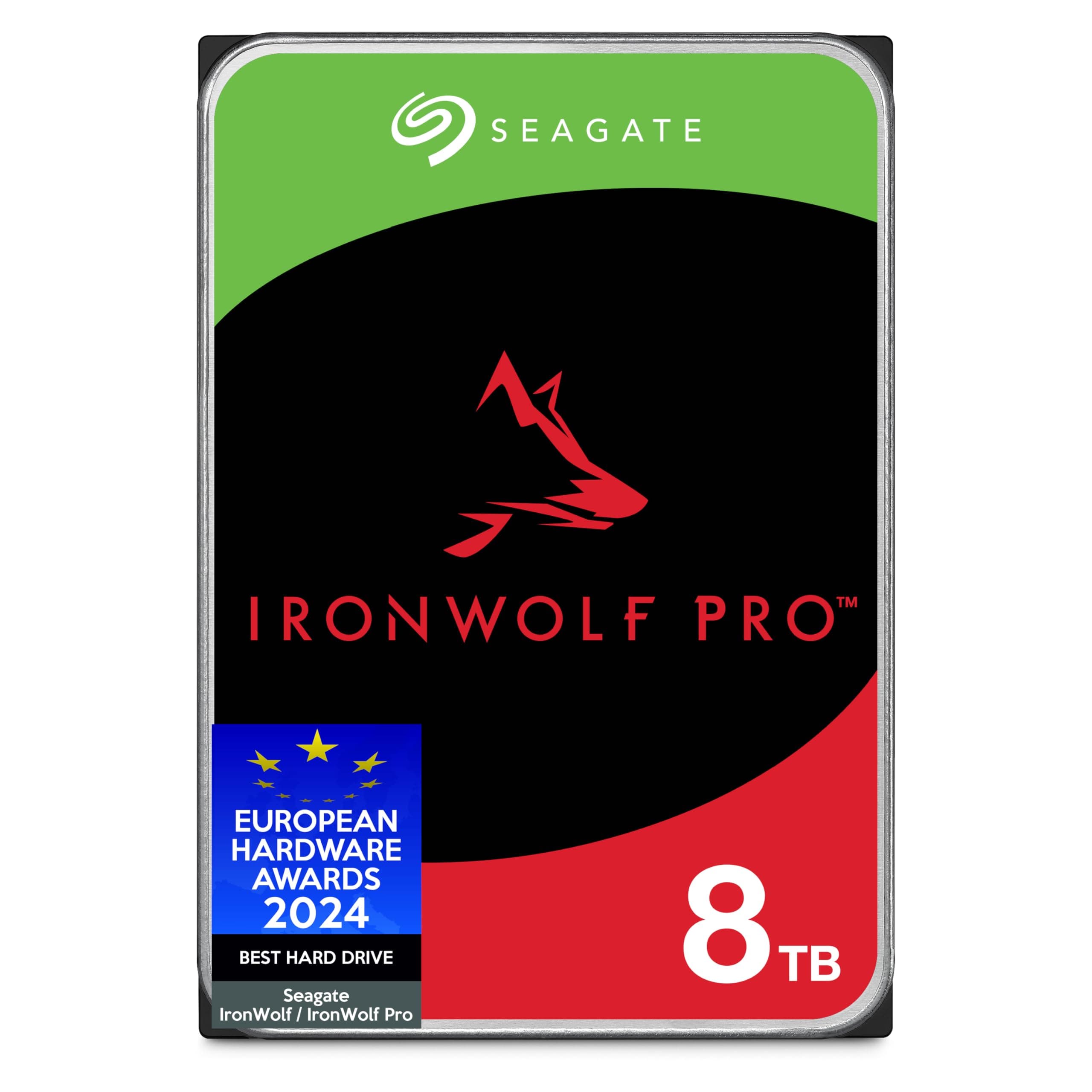 Seagate IronWolf Pro 8TB, NAS Interne Festplatte HDD, 3.5 Zoll, 7200 U/Min, CMR, 256 MB Cache, SATA 6 GB/S, inkl. Data Rescue Service (ST8000NTZ01)