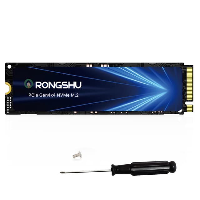 RONGSHU 1TB NVMe SSD M.2 PCIe4.0 Gen 4×4, M.2 2280 Interne Gaming SSD, Seq. Bis zu 7.400 MB/s, SLC Cache 3D NAND TLC Internal Solid State Drive für PS5, High End Computing, Gaming (RP7000) PCIE4.0-1TB Upgraded 1 TB