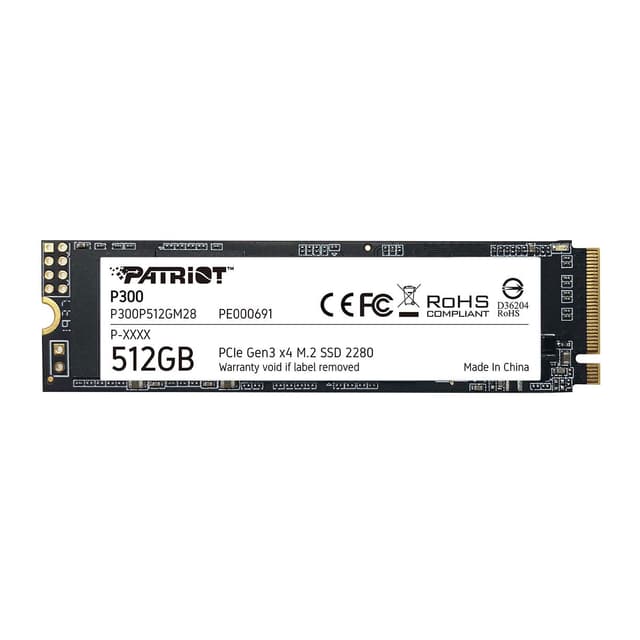 Patriot P300 512GB Interne SSD - NVMe PCIe Gen 3x4 - M.2 2280 - Solid State Drive - P300P512GM28 512 GB