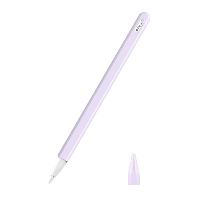 MoKo Hülle Kompatibel mit Apple Pencil Pro/Apple Pencil 2. Generation, 【2 Stück】1 Stifthülle & 1 Spitzehülle mit Magnetisch Aufladung & Doppelklick Touch Funktion Ausziehbar Schutzhülle, Taro Violett