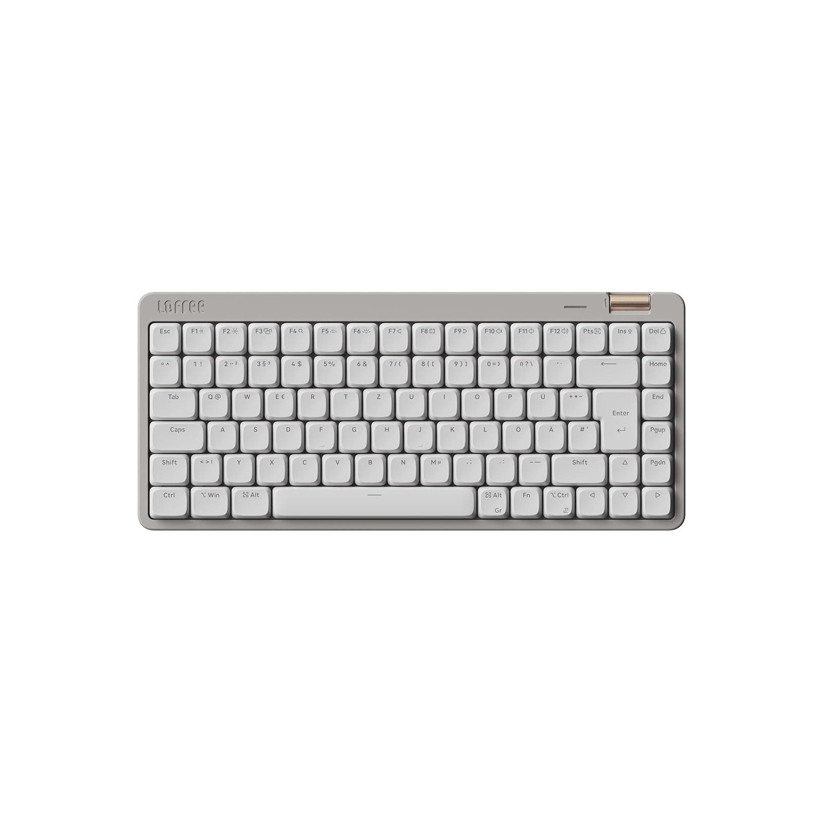Flow Lite84 Tasten Low Profile Mechanische Tastatur (Deutsches Layout QWERTZ) - Kabellos Bluetooth/2.4G/Kabel, Swappable mit Specter Linearen Switches, Wiederaufladbar - Für Win&Mac (Marmor Grau)