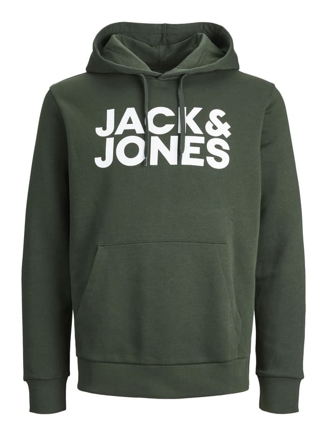 Jack & Jones Herren Jjelogo Blocking Sweat Hood Noos Kapuzenpullover Mountain View/Fit:reg /Large Print L Kapuzenpullover