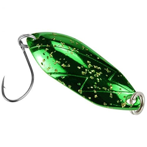Spoon Blinkender Forellenblinker 3,3g zum Spinnfischen, Blinker für Barsche und Forellen, Green Glitter