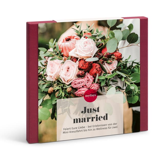 mydays Geschenkbox Just Married, Hochzeitsgeschenk für 2 Personen, freie Erlebnis-Auswahl an ca. 419 Orten