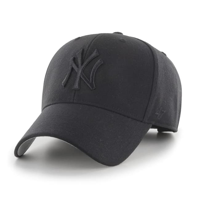 '47 MLB New York Yankees MVP Unisex-Baseballkappe, Verstellbar, Hochwertiges Design und Verarbeitung, Black Logo, Black