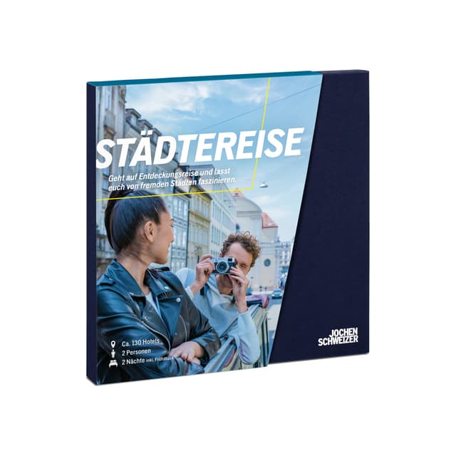 Jochen Schweizer Geschenkbox Städtereise, verschiedene Hotels an 73 Orten, Hotel-Gutschein für 2 Personen