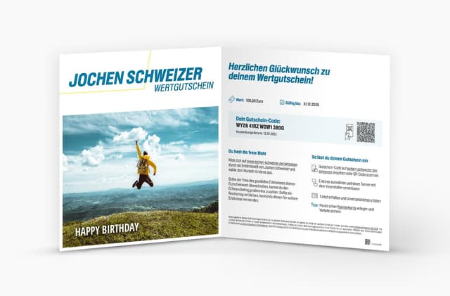 JOCHEN SCHWEIZER Wertgutschein Geburtstag 250 Euro