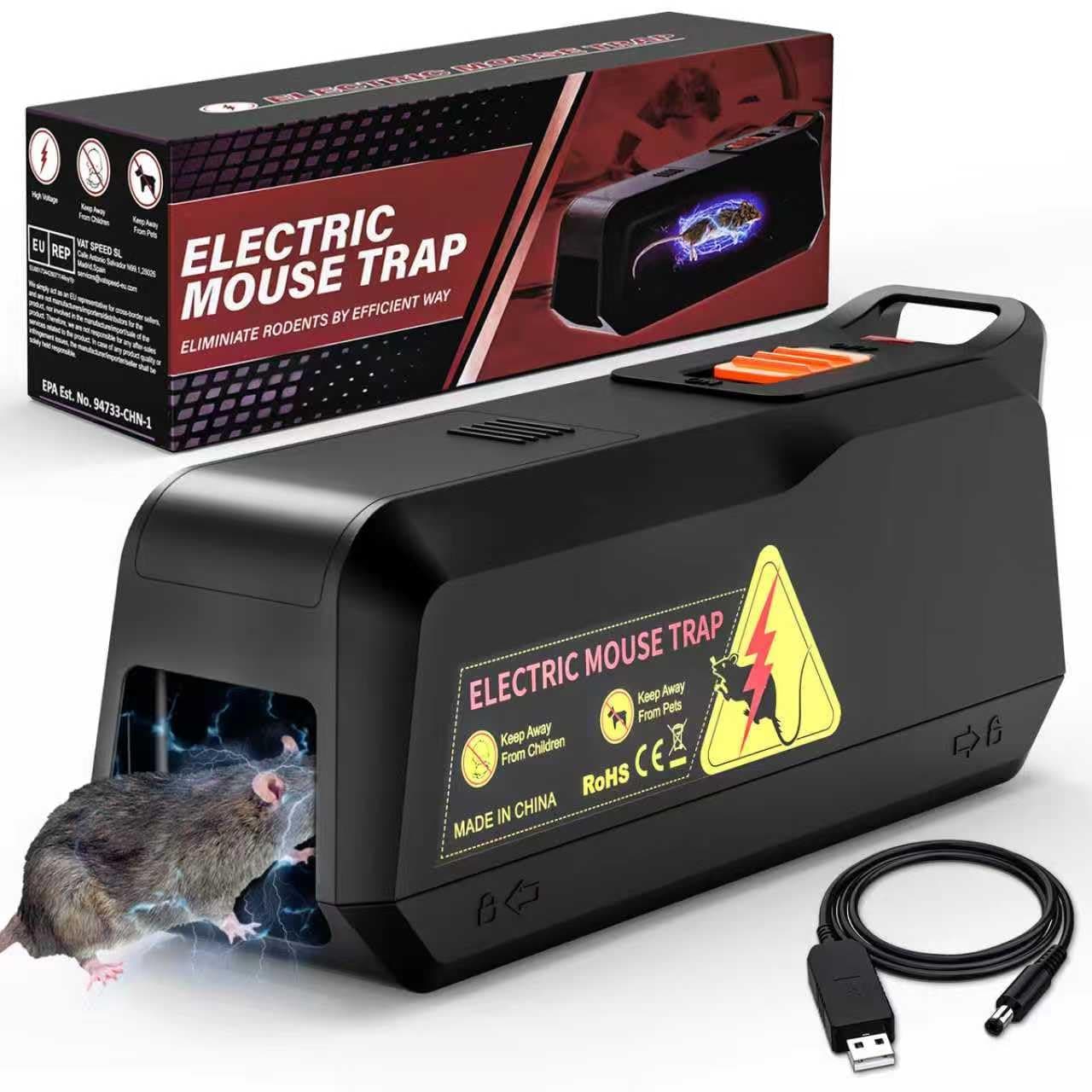 Elektrische Mausefalle, Rattenfalle Elektrisch Eine Hochspannung von 1800 V tötet Mäuse sofort und schmerzlos, Mausefalle für Drinnen, Küche - Wirksam für Kleine Mäuse