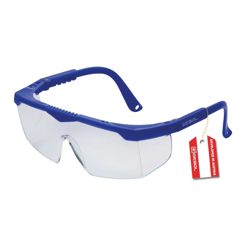 Gebol Safety Kids, Schutzbrille aus leichtem und kratzfestem Material, extra leichte Kinderbrille mit verstellbaren Bügeln, ideal für die Mithilfe beim Heimwerken, Blau